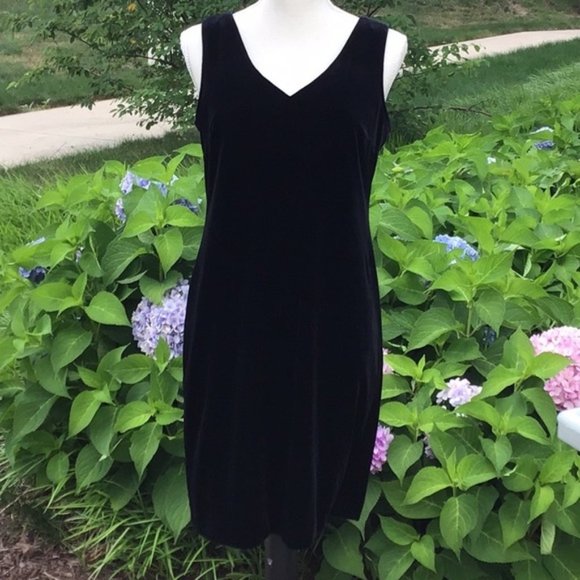 petite black velvet dress